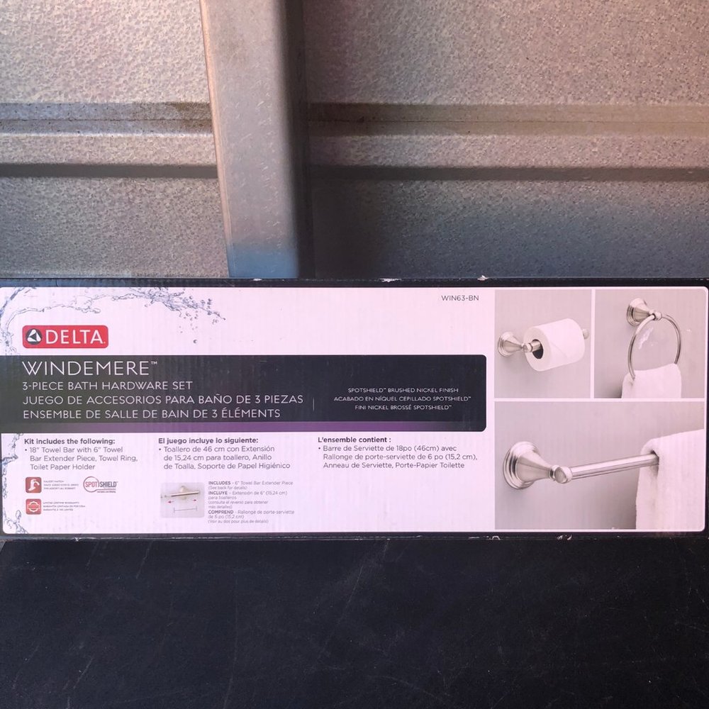 Delta 3-Piece Windemere Brushed Nickel Decorative Bathroom Hardware Set WIN63BN